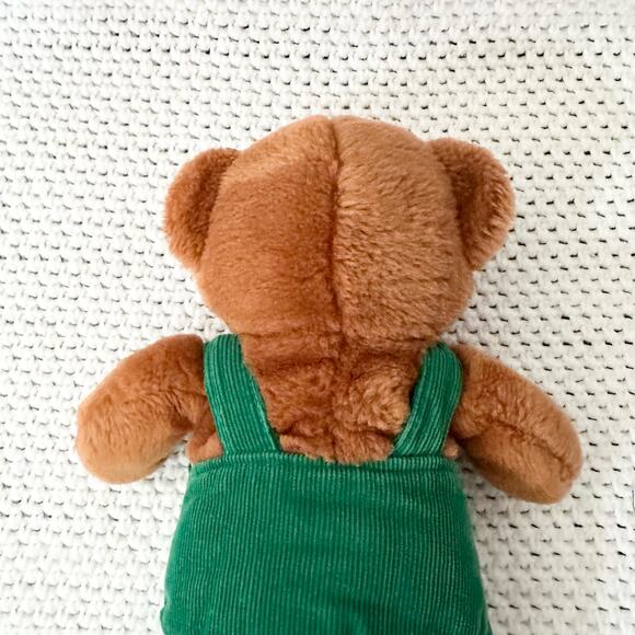 Eden Vintage Corduroy Green Overalls Teddy Bear Stuffed Animal Plush - Picture 7 of 8